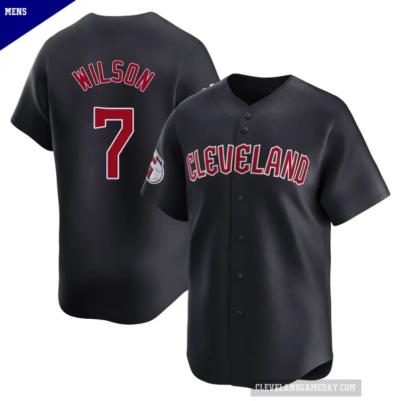 Men's No.7 Will Wilson Cleveland Guardians Navy Limited Alternate Jersey