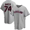 Men's No.74 Juan Brito Cleveland Guardians Gray Replica Road Jersey