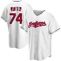 Men's No.74 Juan Brito Cleveland Guardians White Replica Home Jersey