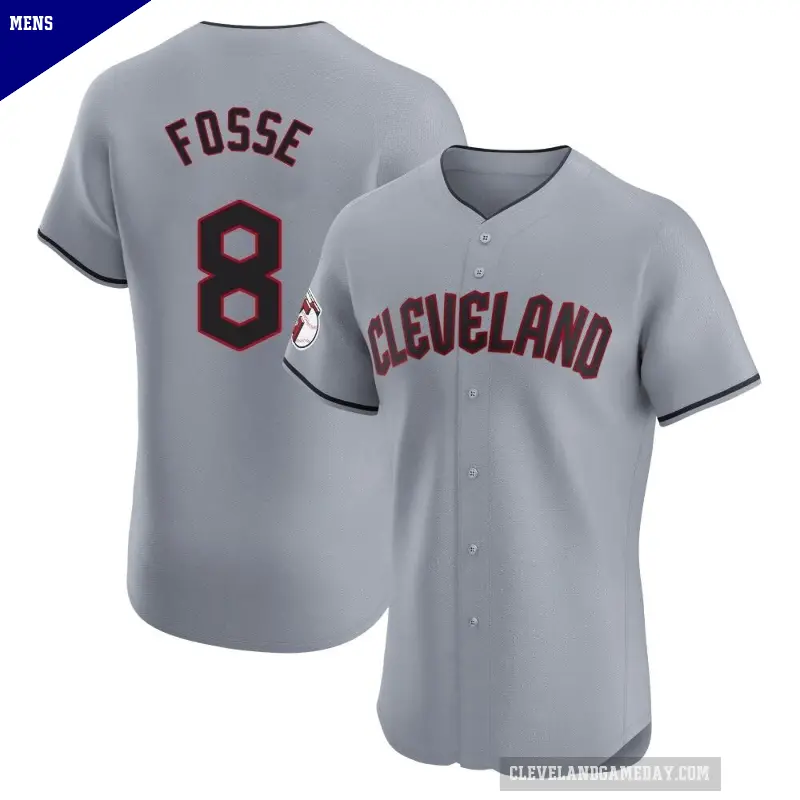 Men's No.8 Ray Fosse Cleveland Guardians Gray Elite Road Jersey