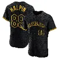Men's No.89 Petey Halpin Cleveland Guardians Black Authentic Snake Skin City Jersey