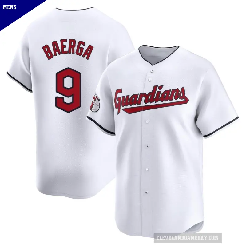 Men's No.9 Carlos Baerga Cleveland Guardians White Limited Home Jersey