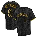 Men's No.9 Graig Nettles Cleveland Guardians Black Replica Snake Skin City Jersey