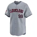 Men's No.99 Ricky Vaughn Cleveland Guardians Gray Limited Road Jersey