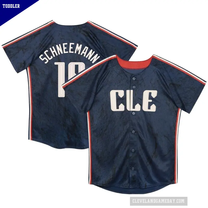 Toddler No.10 Daniel Schneemann Cleveland Guardians Navy Limited Preschool & 2024 City Connect Jersey
