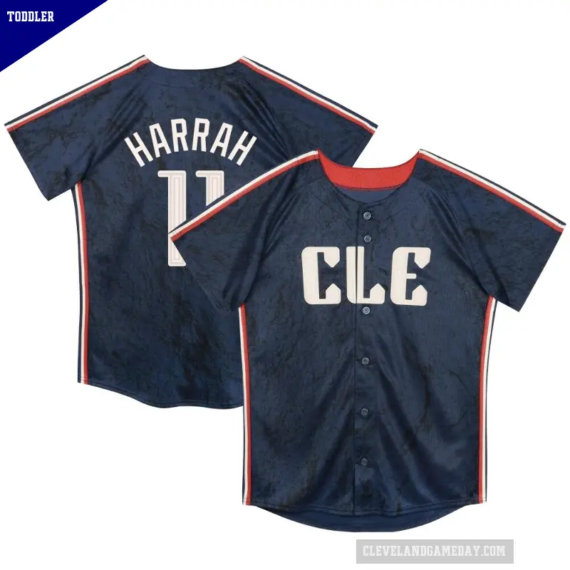 Toddler No.11 Toby Harrah Cleveland Guardians Navy Limited Preschool & 2024 City Connect Jersey