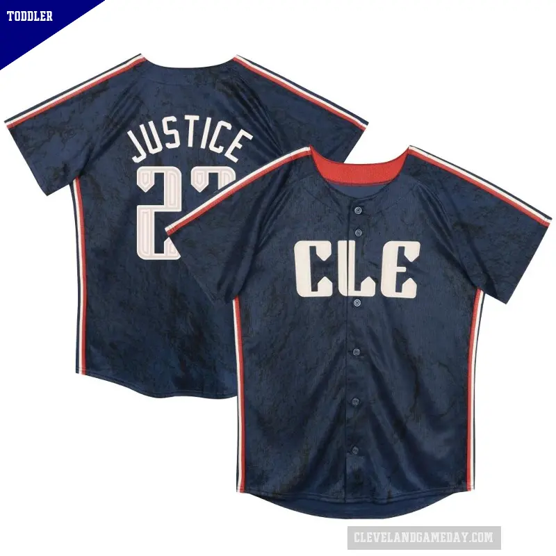 Toddler No.23 David Justice Cleveland Guardians Navy Limited Preschool & 2024 City Connect Jersey