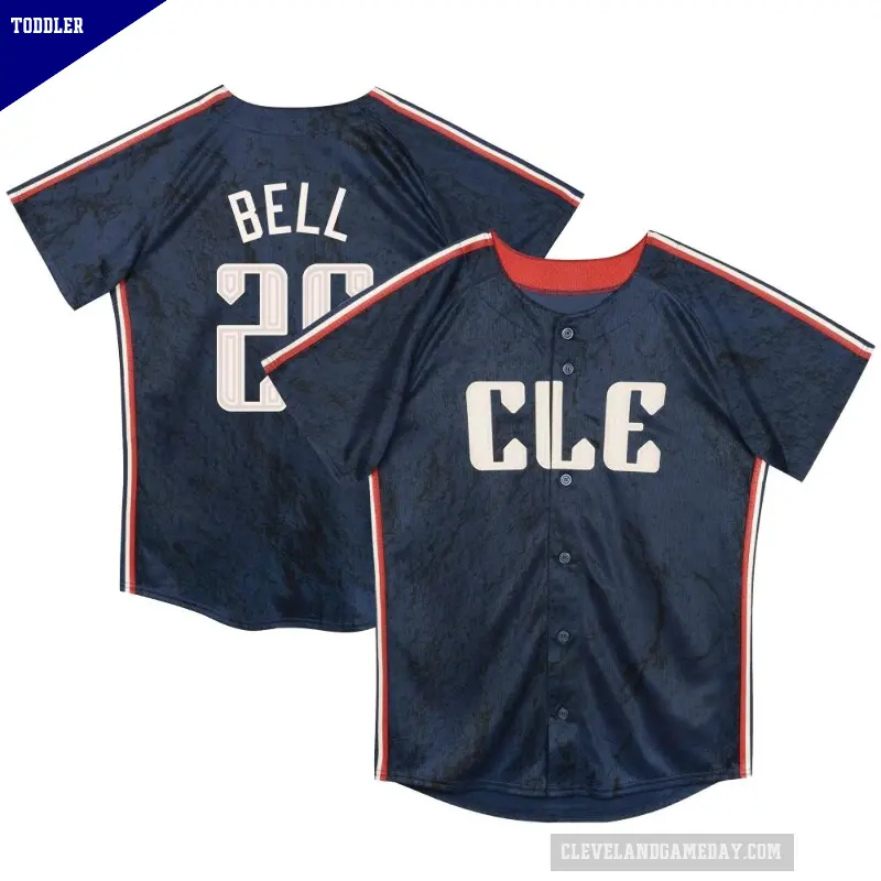 Toddler No.25 Buddy Bell Cleveland Guardians Navy Limited Preschool & 2024 City Connect Jersey