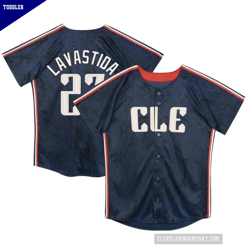 Toddler No.27 Bryan Lavastida Cleveland Guardians Navy Limited Preschool & 2024 City Connect Jersey