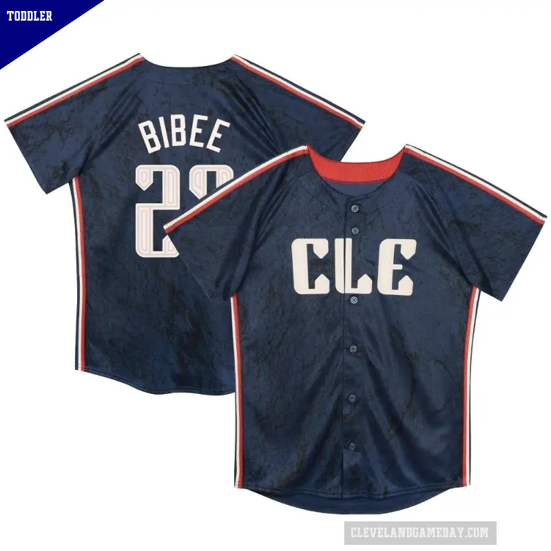 Toddler No.28 Tanner Bibee Cleveland Guardians Navy Limited Preschool & 2024 City Connect Jersey