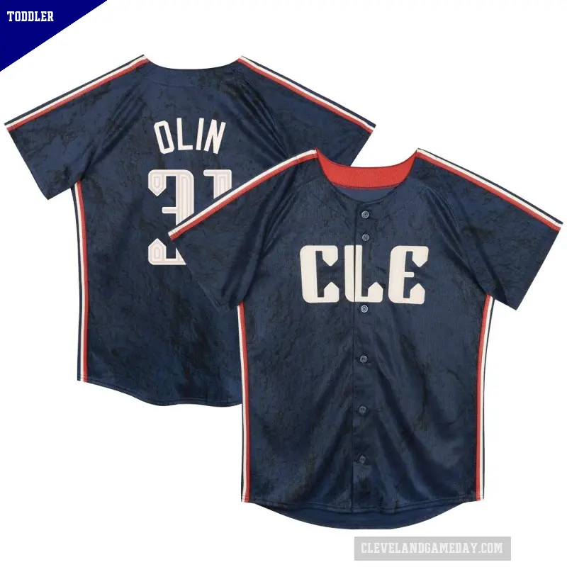 Toddler No.31 Steve Olin Cleveland Guardians Navy Limited Preschool & 2024 City Connect Jersey