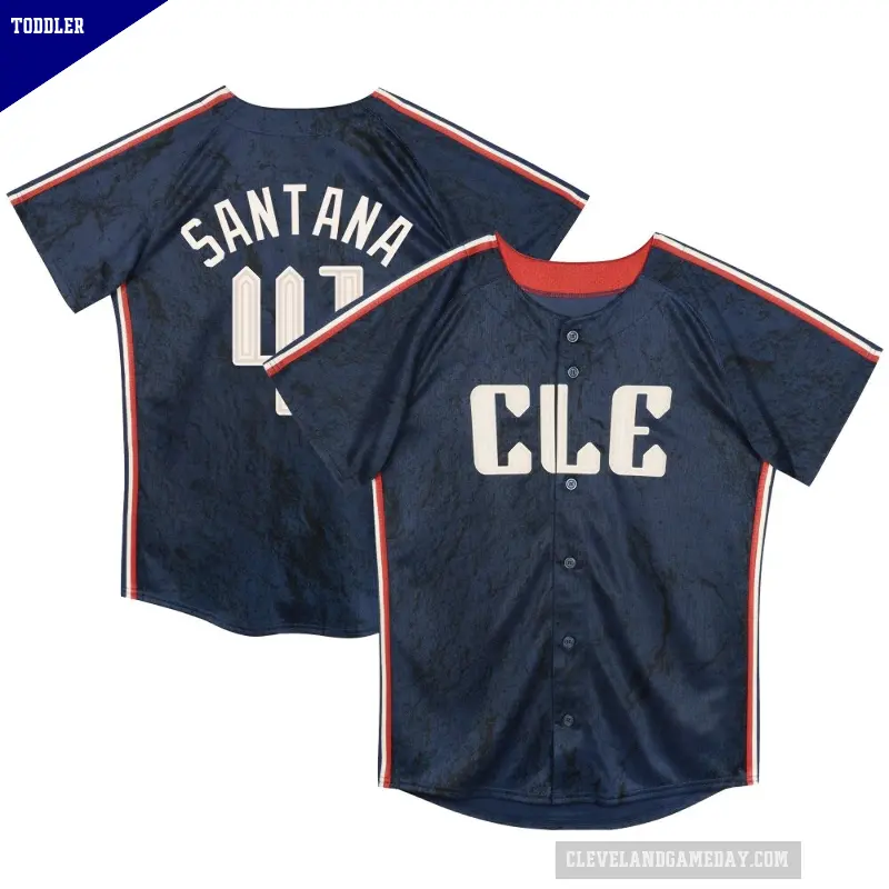 Toddler No.41 Carlos Santana Cleveland Guardians Navy Limited Preschool & 2024 City Connect Jersey