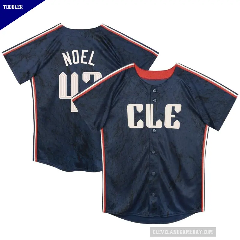 Toddler No.43 Jhonkensy Noel Cleveland Guardians Navy Limited Preschool & 2024 City Connect Jersey