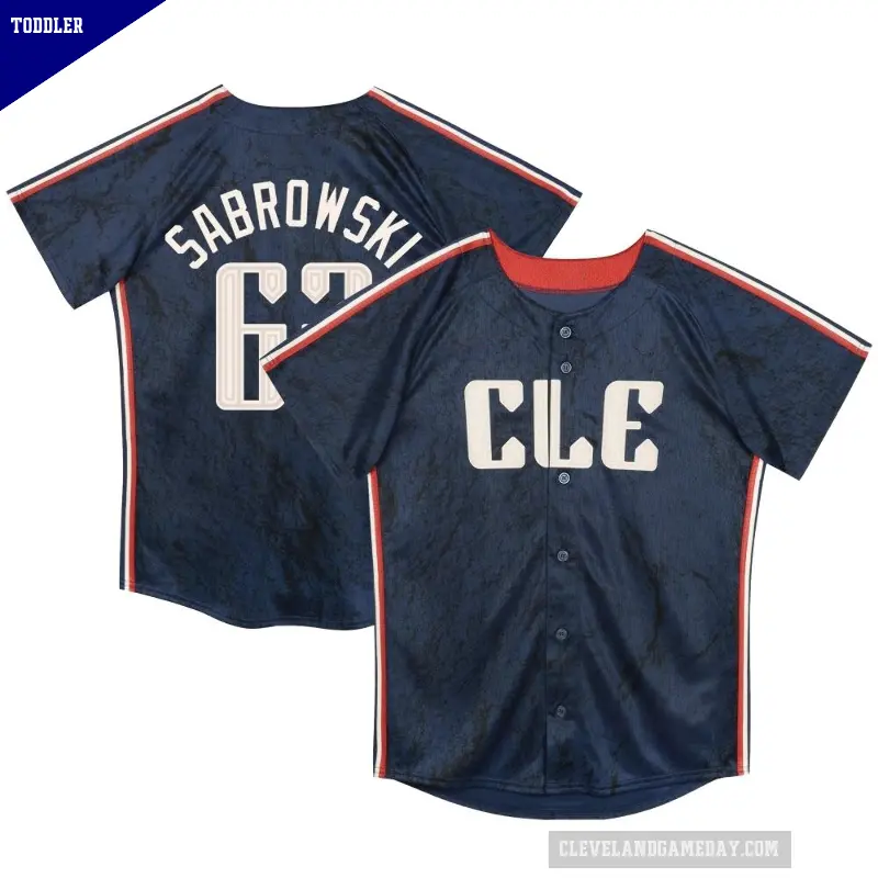 Toddler No.62 Erik Sabrowski Cleveland Guardians Navy Limited Preschool & 2024 City Connect Jersey