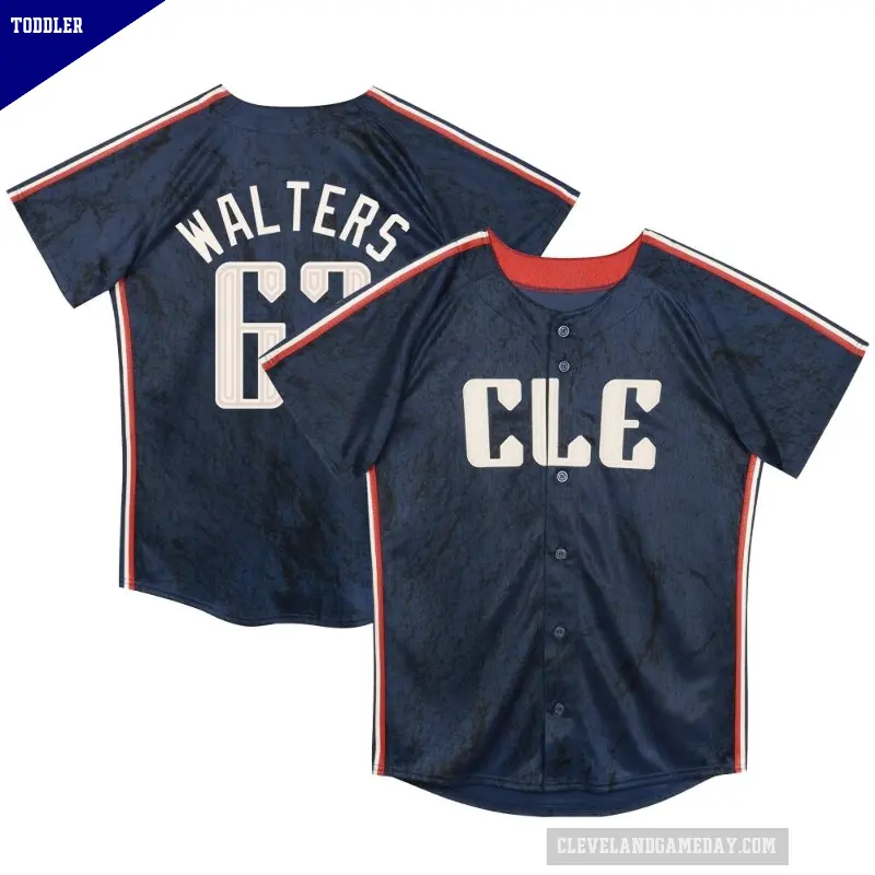 Toddler No.63 Andrew Walters Cleveland Guardians Navy Limited Preschool & 2024 City Connect Jersey