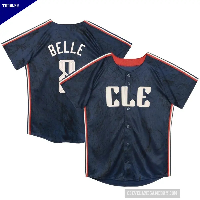 Toddler No.8 Albert Belle Cleveland Guardians Navy Limited Preschool & 2024 City Connect Jersey