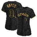 Women's No.0 Willie Mays Hayes Cleveland Guardians Black Replica Snake Skin City Jersey