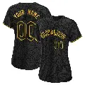 Women's No.00 Custom Cleveland Guardians Black Authentic Snake Skin City Jersey