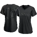 Women's No.00 Custom Cleveland Guardians Black Replica Pitch Fashion Jersey