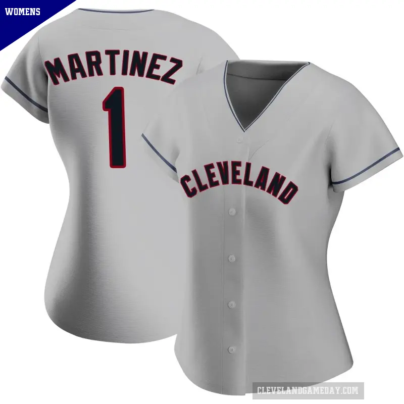 Women's No.1 Angel Martinez Cleveland Guardians Gray Authentic Road Jersey