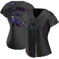Women's No.10 Daniel Schneemann Cleveland Guardians Black Replica Holographic Alternate Jersey