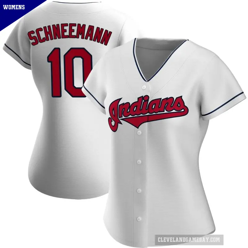 Women's No.10 Daniel Schneemann Cleveland Guardians White Replica Home Jersey