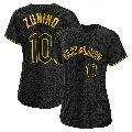Women's No.10 Mike Zunino Cleveland Guardians Black Replica Snake Skin City Jersey