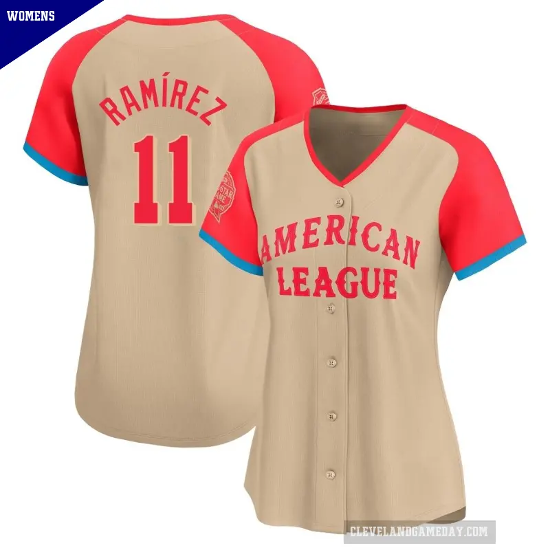 Women's No.11 Jose Ramirez Cleveland Guardians Cream Limited American League 2024 All-Star Game Jersey