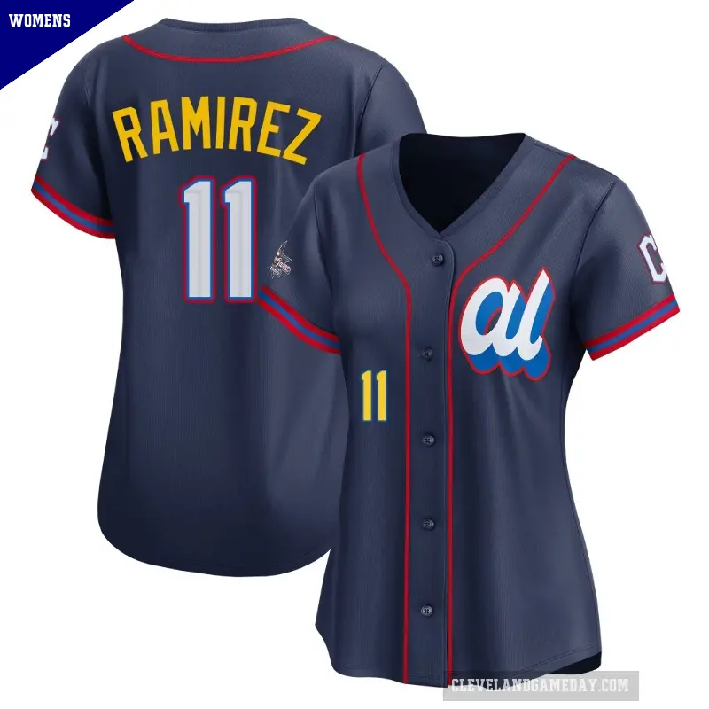 Women's No.11 Jose Ramirez Cleveland Guardians Navy Limited American League 2025 All-Star Edition Jersey