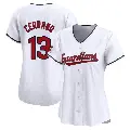 Women's No.13 Pedro Cerrano Cleveland Guardians White Limited Home Jersey