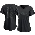 Women's No.16 Jakob Junis Cleveland Guardians Black Replica Pitch Fashion Jersey