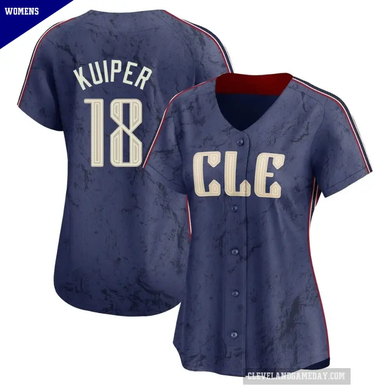 Women's No.18 Duane Kuiper Cleveland Guardians Navy Limited 2024 City Connect Jersey