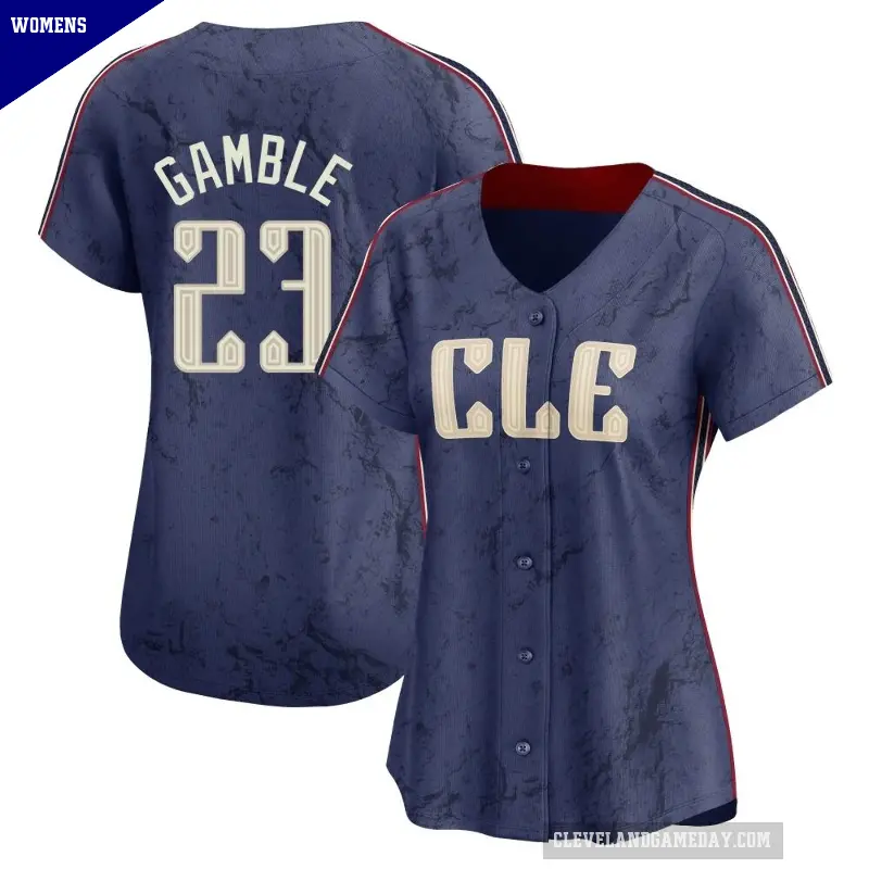 Women's No.23 Oscar Gamble Cleveland Guardians Navy Limited 2024 City Connect Jersey