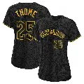 Women's No.25 Jim Thome Cleveland Guardians Black Authentic Snake Skin City Jersey