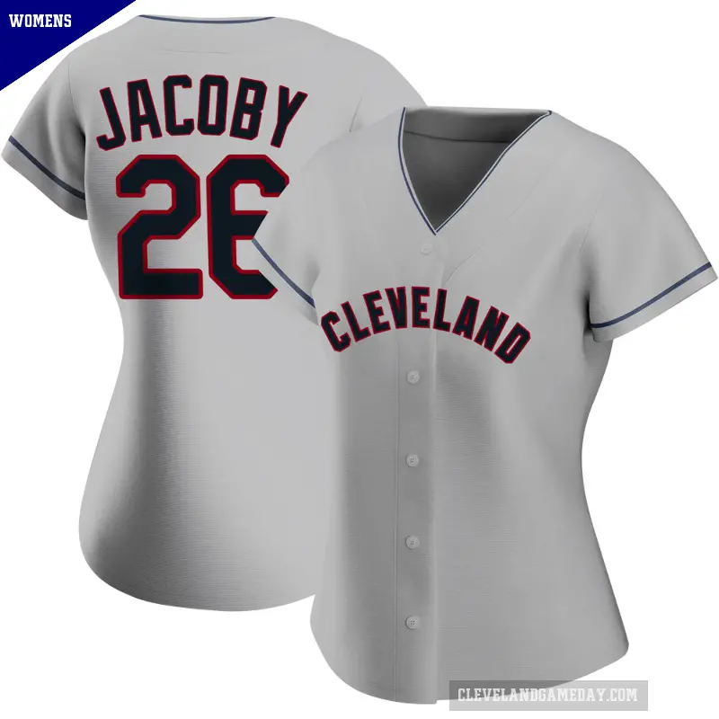 Women's No.26 Brook Jacoby Cleveland Guardians Gray Replica Road Jersey