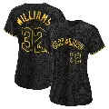 Women's No.32 Gavin Williams Cleveland Guardians Black Authentic Snake Skin City Jersey