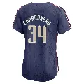 Women's No.34 Joe Charboneau Cleveland Guardians Navy Limited 2024 City Connect Jersey