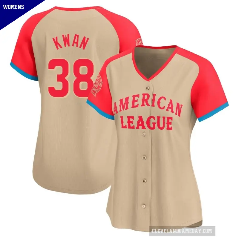 Women's No.38 Steven Kwan Cleveland Guardians Cream Limited American League 2024 All-Star Game Jersey