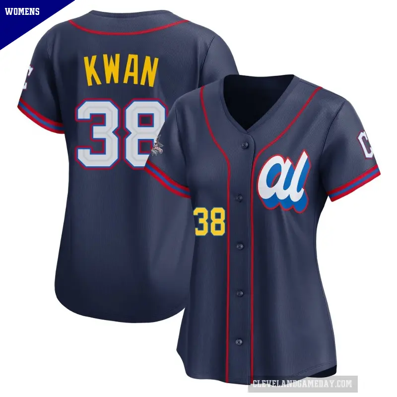 Women's No.38 Steven Kwan Cleveland Guardians Navy Limited American League 2025 All-Star Edition Jersey