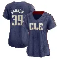 Women's No.39 Len Barker Cleveland Guardians Navy Limited 2024 City Connect Jersey
