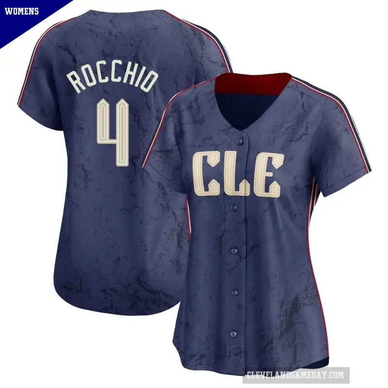 Women's No.4 Brayan Rocchio Cleveland Guardians Navy Limited 2024 City Connect Jersey