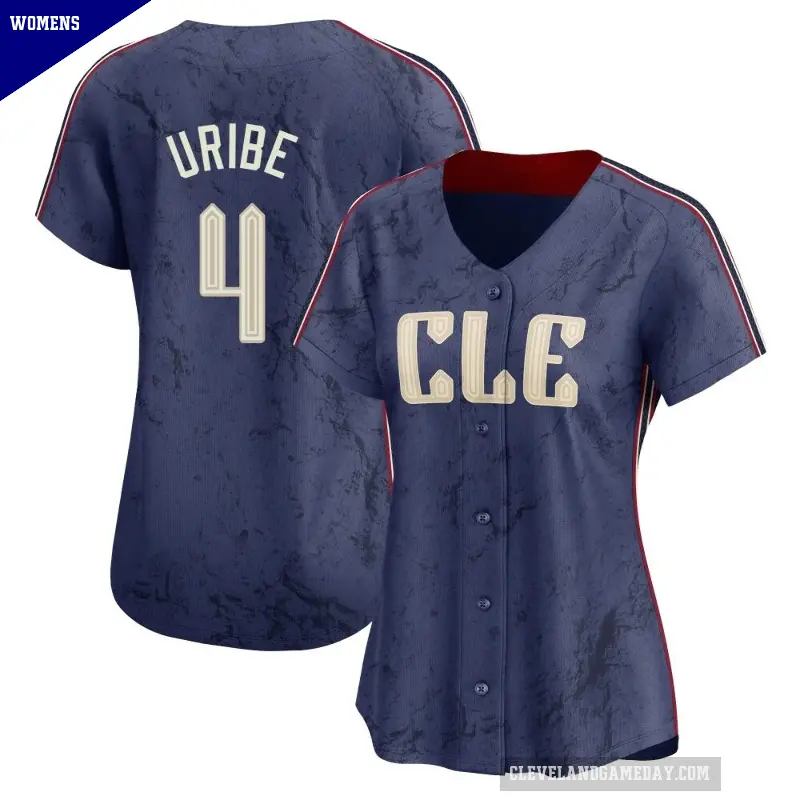 Women's No.4 Juan Uribe Cleveland Guardians Navy Limited 2024 City Connect Jersey
