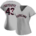 Women's No.43 Rick Sutcliffe Cleveland Guardians Gray Replica Road Jersey
