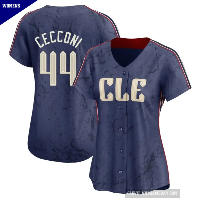 Women's No.44 Slade Cecconi Cleveland Guardians Navy Limited 2024 City Connect Jersey