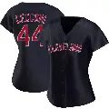 Women's No.44 Slade Cecconi Cleveland Guardians Navy Replica Alternate Jersey