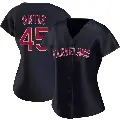 Women's No.45 Luis Ortiz Cleveland Guardians Navy Replica Alternate Jersey