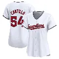 Women's No.54 Joey Cantillo Cleveland Guardians White Limited Home Jersey