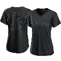Women's No.55 Orel Hershiser Cleveland Guardians Black Authentic Pitch Fashion Jersey