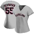 Women's No.55 Orel Hershiser Cleveland Guardians Gray Replica Road Jersey