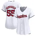 Women's No.55 Orel Hershiser Cleveland Guardians White Limited Home Jersey